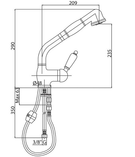 Cezares Смеситель ELITE-LLDM-03/24-Bi для кухни – фотография-2